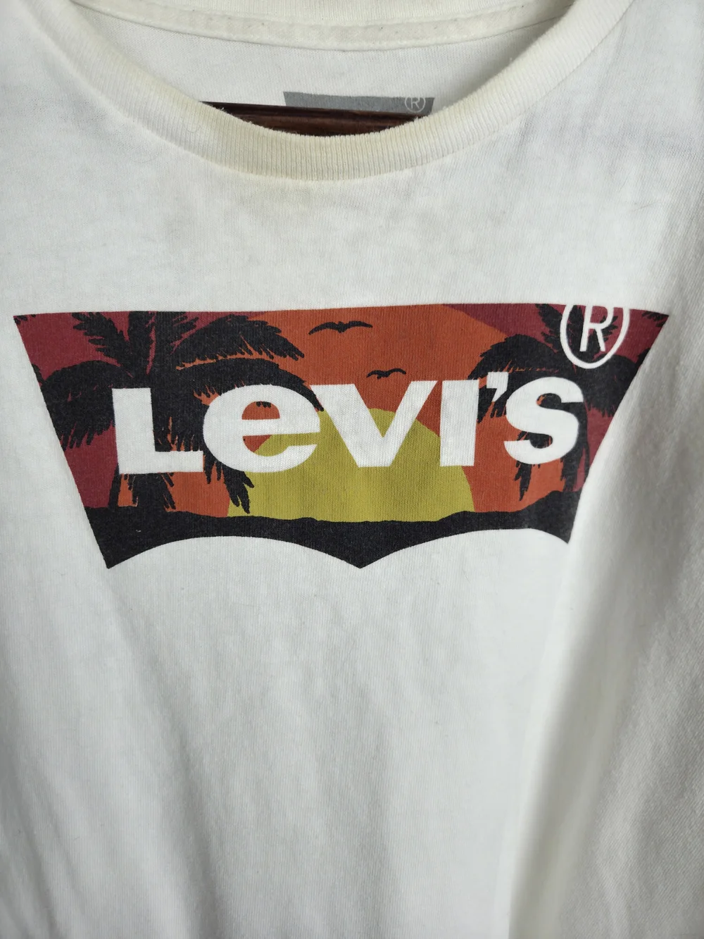 Levi's Men's Cream Graphic Logo T-Shirt